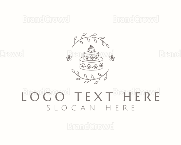 Floral Cake Baking Logo