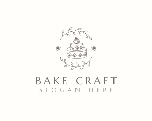 Floral Cake Baking logo design