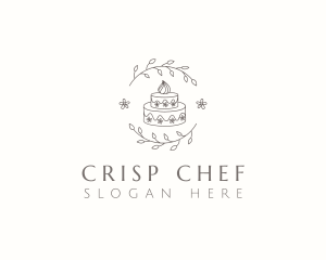 Floral Cake Baking logo design