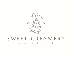 Floral Cake Baking logo design