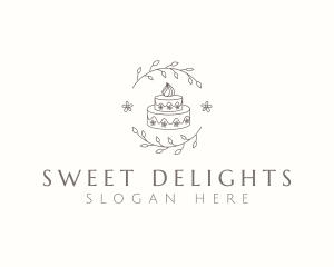 Floral Cake Baking logo design