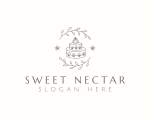 Floral Cake Baking logo design