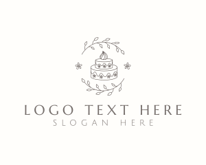 Floral Cake Baking Logo