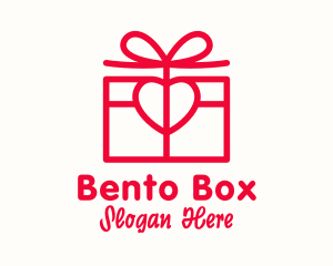 Ribbon Heart Box logo design