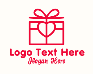 Box - Ribbon Heart Box logo design