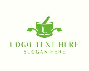 Mortar And Pestle - Herbal Apothecary Natural Medicine logo design