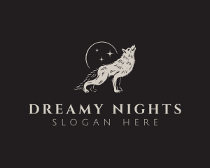 Wolf Moon Night logo design