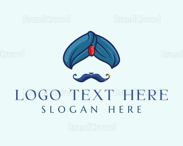 Turban Gem Mustache Logo