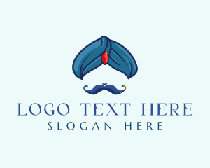 Hat - Turban Gem Mustache logo design