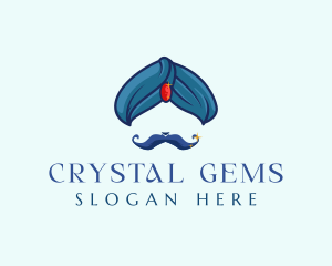 Turban Gem Mustache logo design