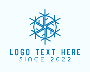 Wind - Snowflake Refrigeration Cooling logo design