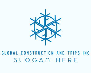 Snowflake Refrigeration Cooling Logo