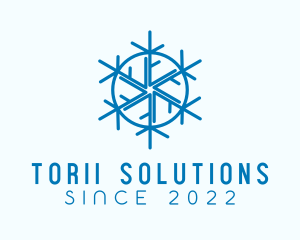 Snowflake Refrigeration Cooling logo design