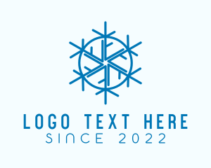 Cold - Snowflake Refrigeration Cooling logo design