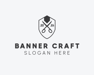 Barbershop Scissor Shield logo design