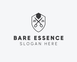 Barbershop Scissor Shield logo design