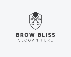 Barbershop Scissor Shield logo design