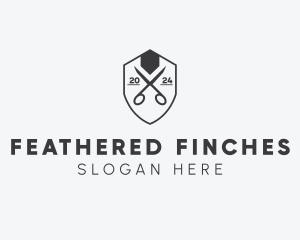 Barbershop Scissor Shield logo design