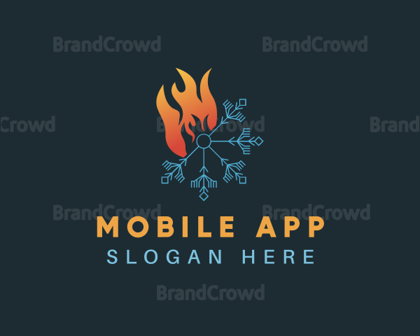 Fire Snowflake Weather Logo