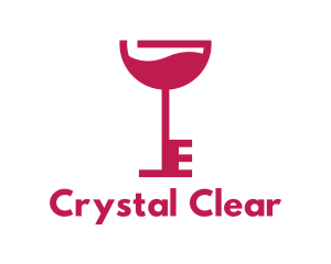 Glass - Wine Glass Key logo design