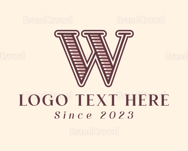 Vintage Fashion Boutique Letter W Logo