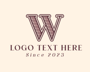 Lettering - Vintage Fashion Boutique Letter W logo design