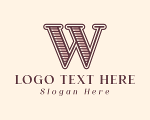 Vintage Fashion Boutique Letter W Logo