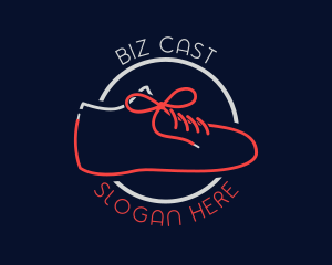 Shoe Shop - Shoelace Silhouette Line logo design