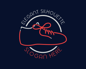 Shoelace Silhouette Line logo design