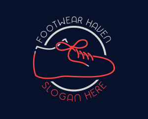 Shoelace Silhouette Line logo design