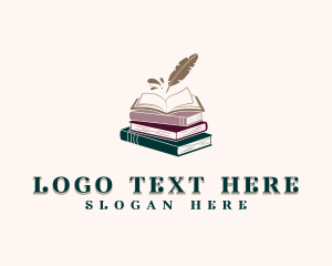 Writer - Book Author Quill logo design