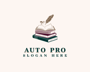 Editorial - Book Author Quill logo design