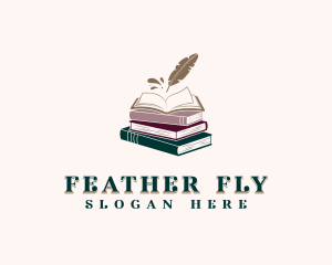 Book Author Quill logo design