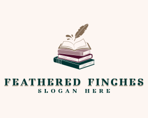 Book Author Quill logo design