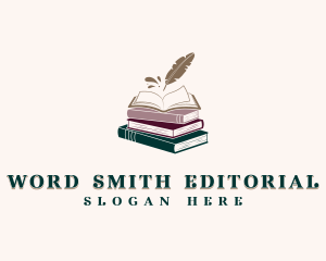 Editorial - Book Author Quill logo design