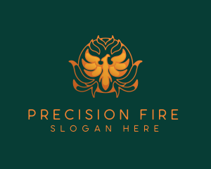 Mythical Fire Phoenix logo design