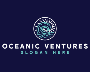 Sun Wave Beach logo design