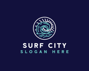 Sun Wave Beach logo design