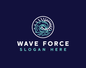 Sun Wave Beach logo design