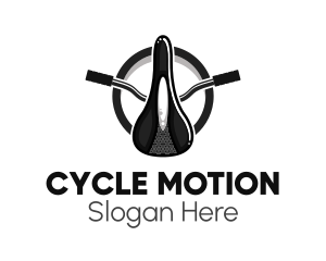 Pedaling - Retro Bicycle Saddle logo design