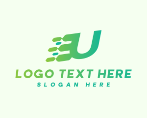 Telecom - Speed Digital Letter U logo design