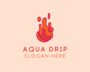 Drip - Dripping Lava Flame logo design