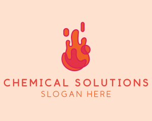 Chemical - Dripping Lava Flame logo design