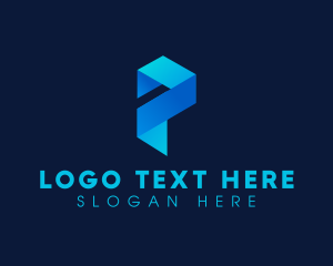 Origami - Digital Tech Multimedia Letter P logo design