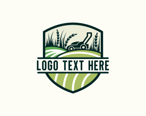 Turf - Grass Field Lawn Mower logo design