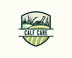 Grass Field Lawn Mower logo design