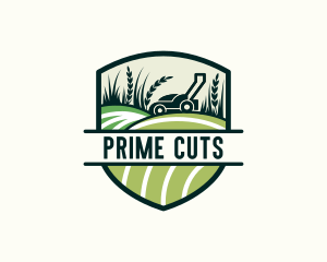 Grass Field Lawn Mower logo design