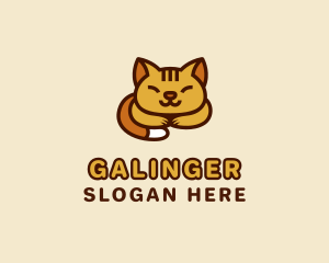 Sleeping - Sleeping Orange Cat logo design