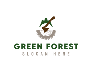 Wood Axe Forest logo design