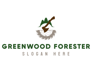 Wood Axe Forest logo design